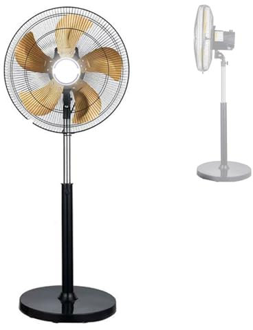 Kngiybo Ventilatore da Pavimento in Metallo Ad Alta velocità Supporto per Raffreddamento Indipendente Testa Regolabile Inclinazione Home Office Palestra Aria Fredda(Size:12in)