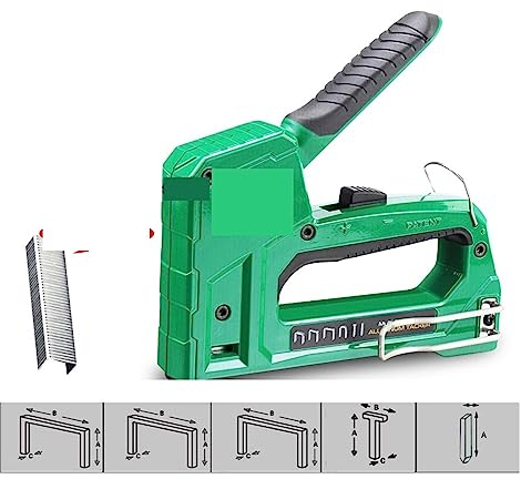 Tacker, Heavy Duty Tacker for DIY Home Dekoration Möbel Hefter Niet Werkzeug Manuelle Nagel Pistole mit 2000 Heftklammern Nagler für Holzbearbeitungs-, Profi- und Heimwerkerprojek (Color : LA148105,