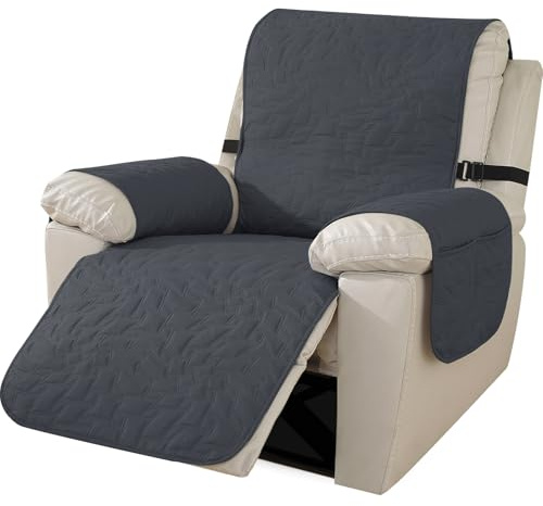 Ystyle Sesselschoner Für Relaxsessel, Sesselbezug Mit Armlehne, Sesselschoner Für Fernsehsessel, Sesselüberzug rutschfest, Sessel Überzug Waschbar, Sessel Bezug (GroßEr 1 Sitzer, Dunkelgrau)
