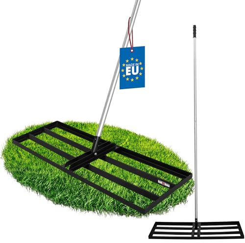 KOTARBAU® Rasen Nivellierrechen 90 x 30 cm mit Stiel Stahl 175 cm Rasen Rakel Rasen Rechen Rasenrechen Rasen-Nivellierungsrechen Rasen Zubehör Garten Rechen Rasenharke
