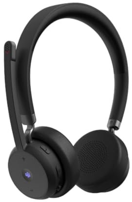 Lenovo - Headset - On-Ear - Bluetooth - kabellos - Adapter USB-A via Bluetooth - Schwarz - Zertifiziert für Microsoft Teams