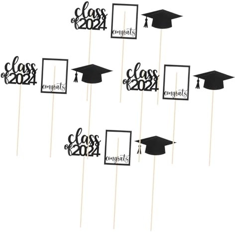 MUSISALY 12stücke Teiliges Abschlussfeier Deko Hut-vase Cake Toppers Für Feierliche Graduierungen Für Kuchen Fotodeko Zur Abschlussfeier