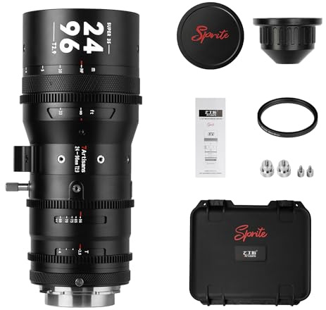 7artisans Spirite Zoom 24mm-96mm T2.9 Professional S35 Frame Zoom Cine Lens 4X Optical Zoom Compatible for PL Mount