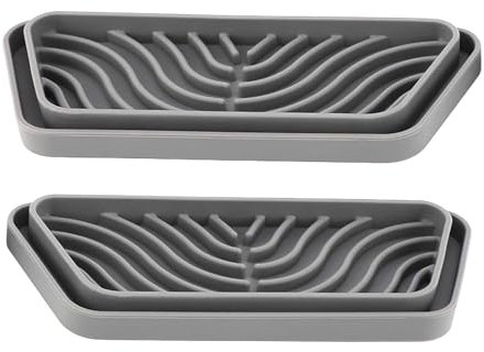 Cuttable Refrigerator Drip Catcher, 2 Pack Refrigerator Drip Tray Catcher Silicone Refrigerator Water Drip Tray Catcher for GE for Samsungs Fridge Accessories (Gray)