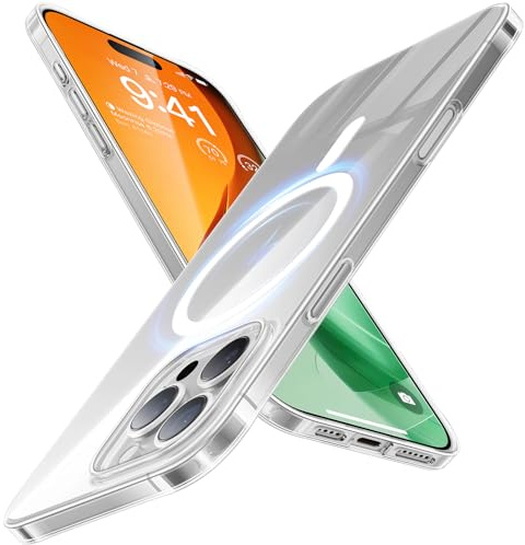TORRAS Ultra Dünn für iPhone 16 Pro Hülle für MagSafeTransparent | [Nr. 1 Magnetkraft] Handyhülle iPhone 16 Pro Stoßfest Kratzfest & Samtiger Griff Slim Hülle iPhone 16 Pro Case