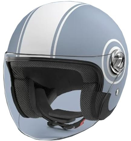 Aperto Caschi da Moto Portatile Jet Casco Scodella ECE Omologato retrò Motociclo Aperto Faccia Casco Donna Uomo Scooter Casco per Moto, Adult Cruiser Chopper Mezzo Casco