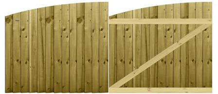 Premier Garden Supplies Made to Measure Feather Edge Semi-Braced Arch Top Driveway Gates for Measurements Height 3ft - 4ft (90-120cm) x Width: 244cm - 274cm