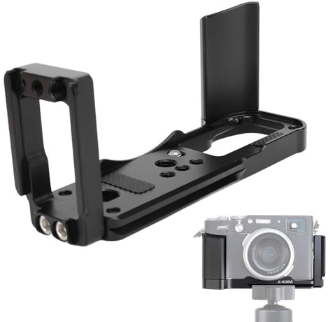 Camera L Bracket for Fuji X100VI, Vertical Horizontal Switching Tripod Quick Release Plate with 1/4, Screw Hole & Handgrip, Camera Quick Release Mount for Fuji X100VI