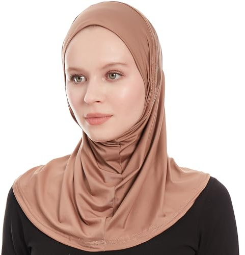 Ayisah Hijab Kopftuch Damen Muslimisch - Braun Instant Kopftuch - Ready To Wear Schal - One Piece Amira Hijab Schal - Kopftücher Für Damen