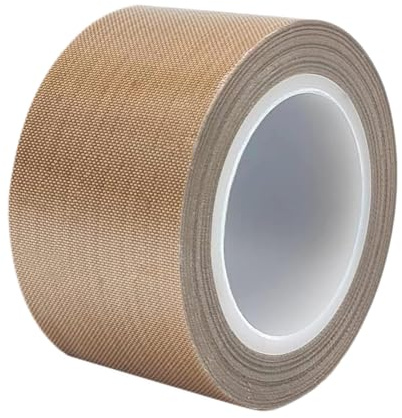 MOUMOUTEN 1Pcs Rollo Cinta PTFE Marrón 10m×28mm Alta Temperatura | Tela Aislante Vinilo Térmico Sublimación Cinta de Prensa para Máquina Selladora al Vacío