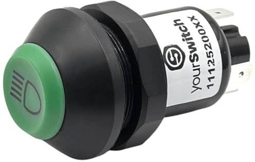 yourSwitch 11125200XX Druckschalter mit Arretierung: Fernlicht passend zu AGCO Fendt G312900020020 G339900020080 Case New Holland 133700580004 Schalter Lichtschalter für Fendt Farmer Xylon Steyr