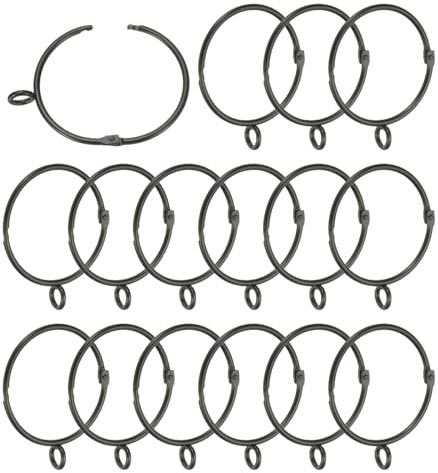 PATIKIL Anillos De Cortina De 2 Pulgadas De Diámetro Interior con Ojales 28 Pcs Anillos Metálicos para Barras De Cortina Alfileres De Aro Negro