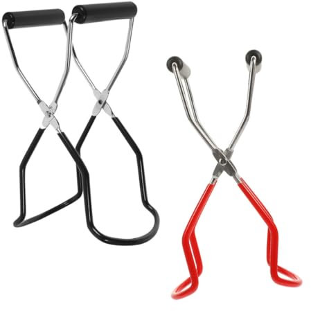 ULTECHNOVO 2piezas Abrazadera Para Enlatado De Boca Ancha Unidades Agarre Antideslizante Revestimiento De Hierro Para Conservas Caseras Mantiene Las Manos Alejadas Del Calor Compatible Tarros