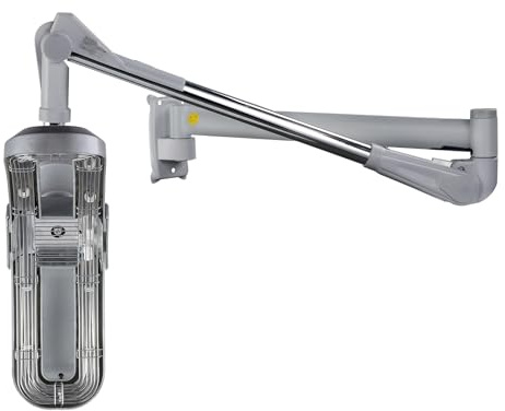 Wall Mount Hooded Hair Dryer for Salon, Professional Hair Color Processor, Temperature & Hood Angle Adjustable(Silver)