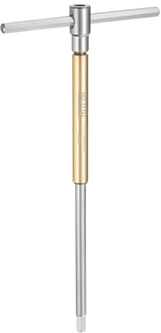 sourcing map Sliding T-Handle Hex Key Wrench 5mm CR-V Metric 3-Way Free Sliding Handle Sleeves for Home Repairs Mechanical Maintenance, Yellow Silver
