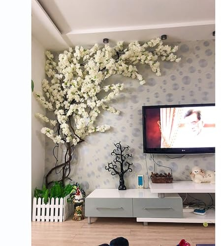 NZVZGKTNTW Pianta Artificiale Decorativa Esterno Grandi Albero di Ciliegio Bianco con Fiori di Ciliegio in Seta, Rampicanti Finti for Decorazioni for La Casa, Feste di Nozze E Cerimonie
