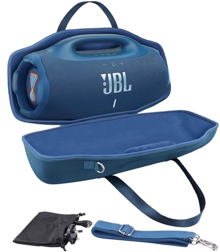 co2CREA Étui de Voyage Rigide pour JBL Boombox 4 Enceinte Portable | Coque EVA Antichoc avec Bandoulière Amovible et Mini Pochette à Accessoires Indépendante