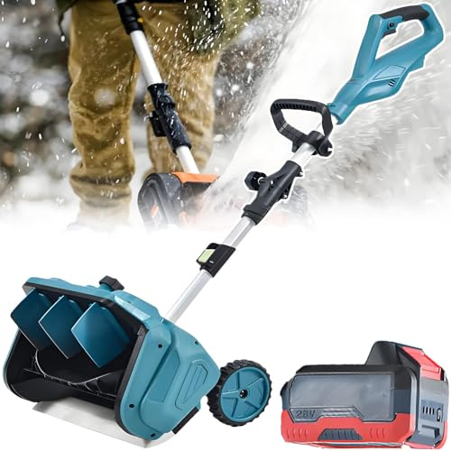 Pala Quitanieves Eléctrica Inalámbrica Pro - Soplador De Nieve Sin Escobillas De 1000 W, Alcance De Nieve De 45°, Ancho De Barrido De Nieve De 40,7 Cm, Retráctil De 110 A 130 Cm 1battery