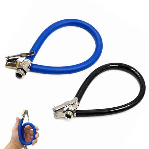 2 Stück Reifenfüllschlauch,Druckluft Reifenfüller Schlauch Autoventil Adapter Auto Ersatzschlauch für Luftpumpe,Fahrrad Ventil Gummischlauch Reifenventil Verlängerung Reifen Anschluss Schnellkupplung(