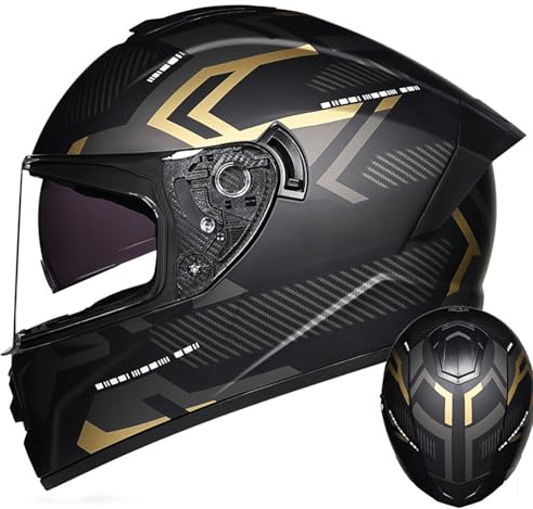 Helhjälm för motorcykel med dubbelvisir, integrerad helhjälm för motorcykel, DOT/ECE-godkänd säkerhetshjälm för män och kvinnor (vuxna) B,M=57-58CM