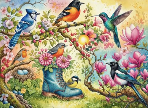 Belles beautés à Plumes Puzzle 1000 Pièces Adultes Et Enfants,Dès 14 Ans,Déco Murale,Anti-Stress,Défi,Premium,Jeu Éducatif, Casse-tête,Détente 52x38cm