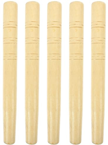 SHINEOFI Wooden Handles with Ergonomic Design and Labour Saving Features 5pcs for Shovels and Hoes, Hardwood Farm Tool Replacement Handles for Garden and Landscaping Tools