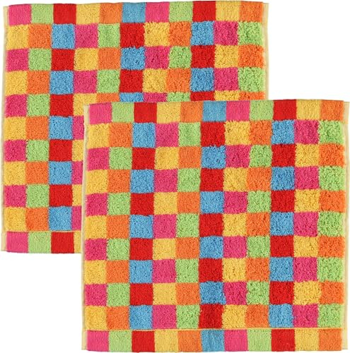 Cawö Seiftuch Lifestyle Karo 2er-Pack Walk-Frottier bunt Größe 30x30 cm