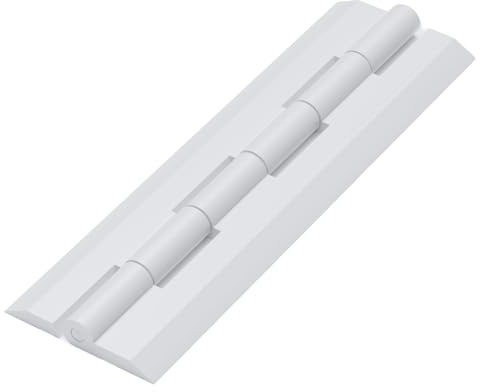 Weißes Acryl-Klavierband 150mm, durchgehendes Kunststoffscharnier | Durchgehendes Acryl-Klavierband, über die ganze Länge leichtgängig, für Vitrinen und Deckel