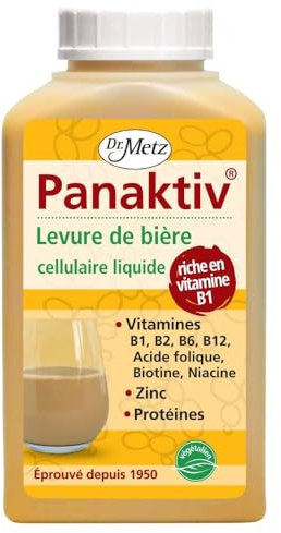 Panaktiv® - levure de bière liquide, 500 ml • vitamines B1, B2, B6, B12, acide folique, biotine, niacine, potassium, zinc • qualité depuis 1950