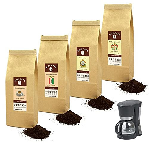 HOP CAFE - Offre Découverte Café Moulu Corsé - 4 x 125g - Filtre