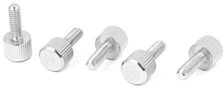 Sourcingmap Computer PC Case M4 x 12mm Stainless Steel Flat Head Knurled Thumb Screw 5pcs