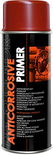 DECO COLOR ANTICORROSIVE Primer Undercoat Spray Paint 400ml Priming Adhesion Covering DIY (red)