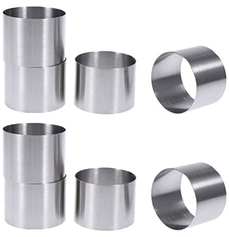 Cabilock 8 Stück Mini Dessertringe Edelstahl Runde Keksform Keksform für Kekse Weihnachten Hochzeit Party Kuchen Kreationen