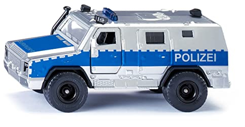 siku 2304, Rheinmetall MAN Survivor R, Polizei-Einsatzwagen, 1:50, Metall/Kunststoff, Silber/Blau, Öffenbare Türen