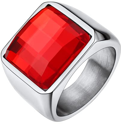 U7 Ringe für Herren Damen Personalisierter Ring mit Foto/Geburtsstein Edelstahl Siegelring mit Farbbild/Schwarzes Bild Fingerring mit Gravur Bandringe Memorial Souvenir Modeschmuck für Geburtstag