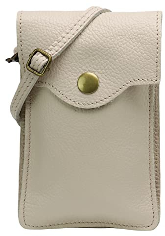 SH Leder Damen Handytasche Umhängetasche Geldbörse Multifunktion Beutel Schultertasche aus Echtleder Verstellbar Schultergurt Handy bis 6.8 Zoll 12x19cm ADA G3282