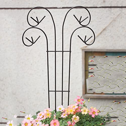 ZYFA Gartenstecker Gartenpfähle Rankhilfe Rasenkanten Gartenzäune Beetzaun Metall Obelisk Pflanzenstützen wetterfestes Rankgitter für Gartendeko Deko Für Garten,Kletterpflanzen,Rosen,Reben