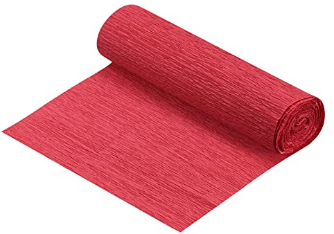 sourcing map Krepppapier 15 x 250 cm Crepe Paper Kräuselpapier Seidenpapier Floristenkrepp Schulpapier Kreppband Papier zum Basteln Dekoration Geschenk Verpackung Blumen, Rot