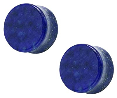 Lieson Tunnel Expander Set 6mm, 2 Stück Tunnel Stein Einfache Rund 2G Flesh Tunnel Blau