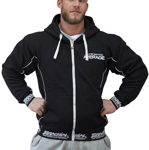 Brachial Premium Herren Kapuzenjacke Spacy - Hoodie Sweatjacke Sweatshirt Jacke mit Kapuze für Bodybuilder Sportler