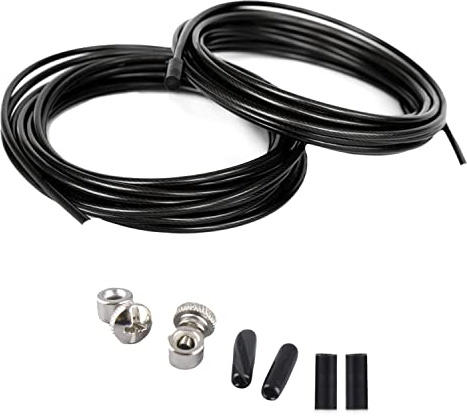 InnoTi Ersatzpack für Crossfit Springseil - Ersatzkit mit 2 Stahlkabeln von 3m - Anpassbar an alle Springseile mit 2,5mm Dicke - Gummistopper und Befestigungsschrauben inclusive