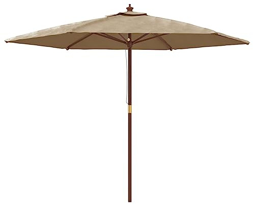 vidaXL Sonnenschirm mit Holzmast Taupe 299x240 cm