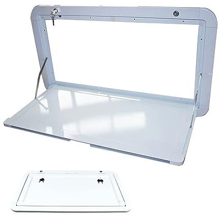 MKYOKO Campingtisch Klappbar, Wandklapptisch, Wandschreibtisch Klappbar, for Wohnmobil-Camping-Picknick Im Freien, (Color : Wit, Size : 60 * 45cm/23.6 * 17.7in)