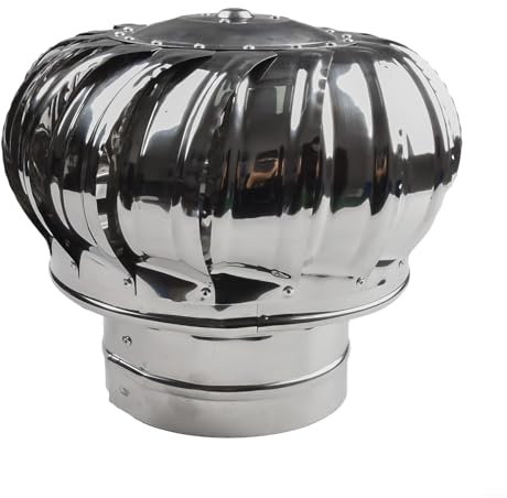 Drehbare Schornsteinhaube aus Edelstahl, Schornsteinkappe mit Klemme, drehbare Ventilatorkappe, passend für die meisten Standard-Kamin-Töpfe (Ø 160 mm)