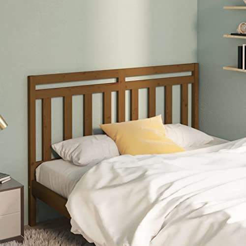 CKioict Betthaupt Wandkissen Bett Bettkopfteil Schlafzimmer Kopfteil Honigbraun 156x4x100 cm Massivholz KieferGeeignet für Schlafzimmer, Gästezimmer, Schlafsaal