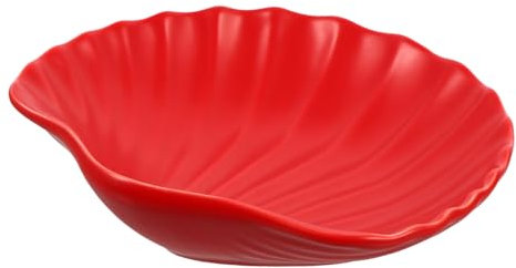 MAGICLULU Salat Platte Geschirrschale aus Keramik Serviertablett Reisschale aus Porzellan Dekor Snackhalter Snack-Platte Weihnachten Container Dessertteller schmücken rot