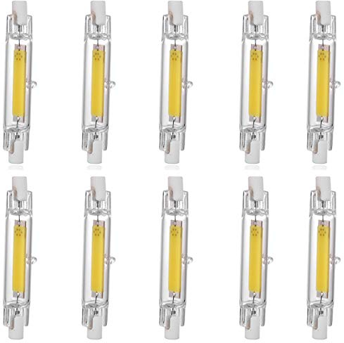 Aoxdi 10 Stück R7S LED Glühbirnen 5W, Kaltweiß, 78mm COB Lampen R7S LED Leuchtmittel, AC220-240V
