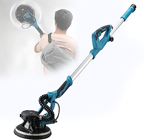 DPLWJPP Levigatrice Telescopica per Cartongesso da 1800 W,1000~2100 Giri/Min,velocità Regolabile A 5 Velocitàper Levigatura Professionale Pareti,Soffitto,50sheetsofsandpaper