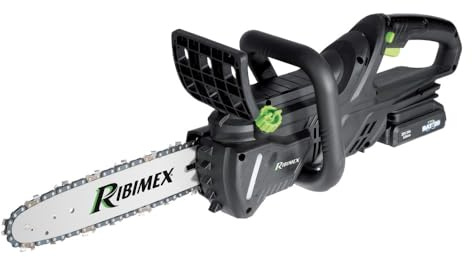 Ribimex Prbat20/tro1 Motosega a Batteria 20 V Barra 305 mm da Pota per Taglio Legna Completa di Batteria e Caricabatterie