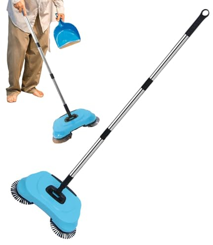Générique Balayeuse à Main, balayeuse de Sol à Main,Balai aspirateur Non électrique - Balayeuse à poignée réglable, Outils de Nettoyage de Sol pour Le Balayage Domestique, intérieur et extérieur